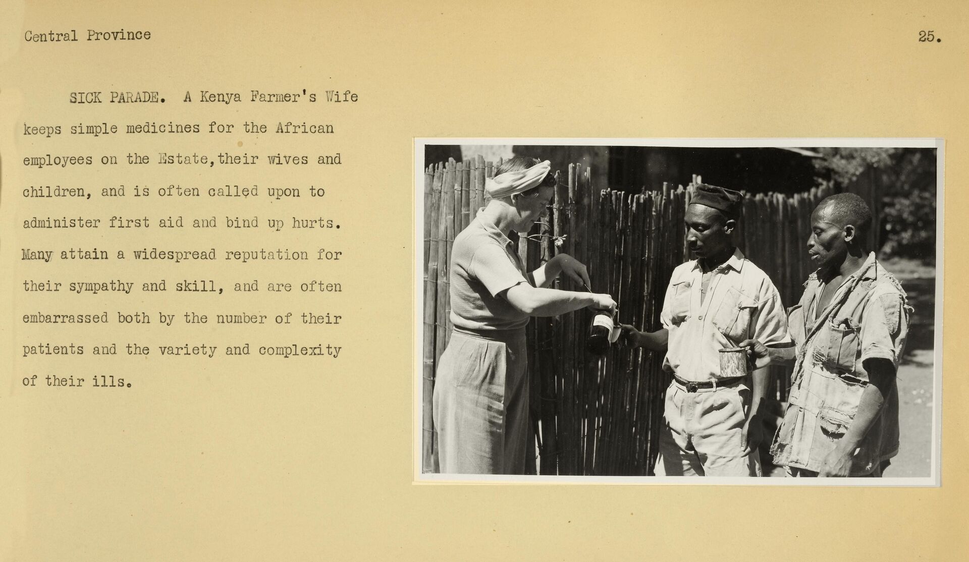 Medicines for sick farm employees Central Province Kenya Copyright National Archives CO 1069 137 25 1945