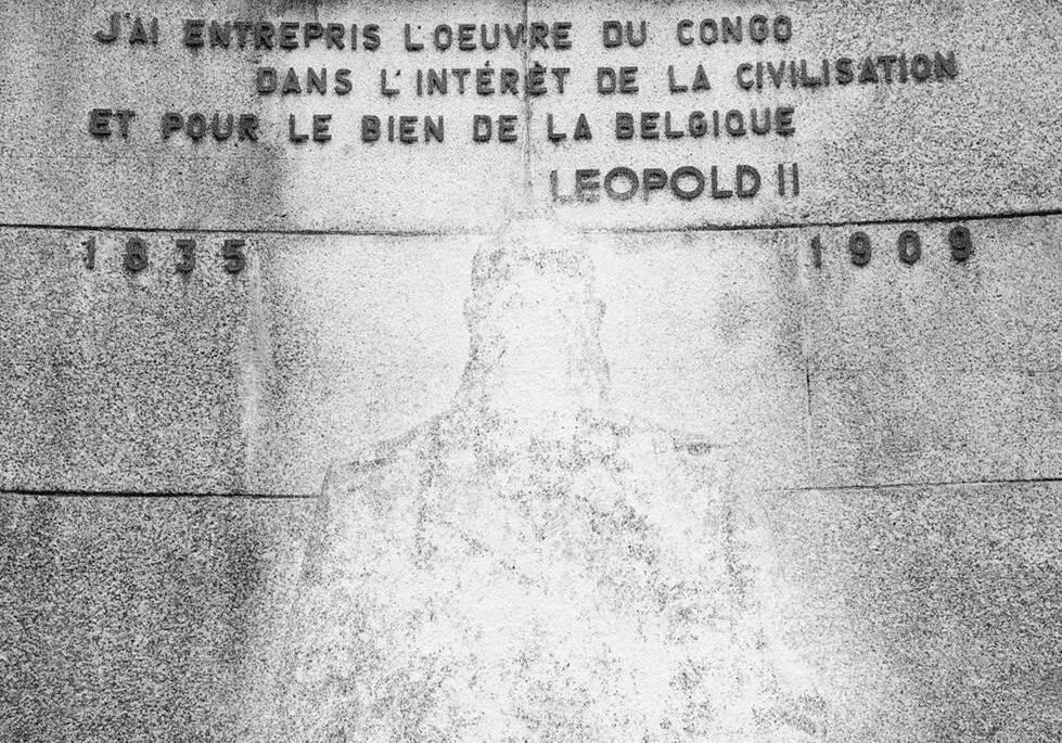 Detail from the monument to erased King Leopold II Arlon copyright Oliver Leu 2020