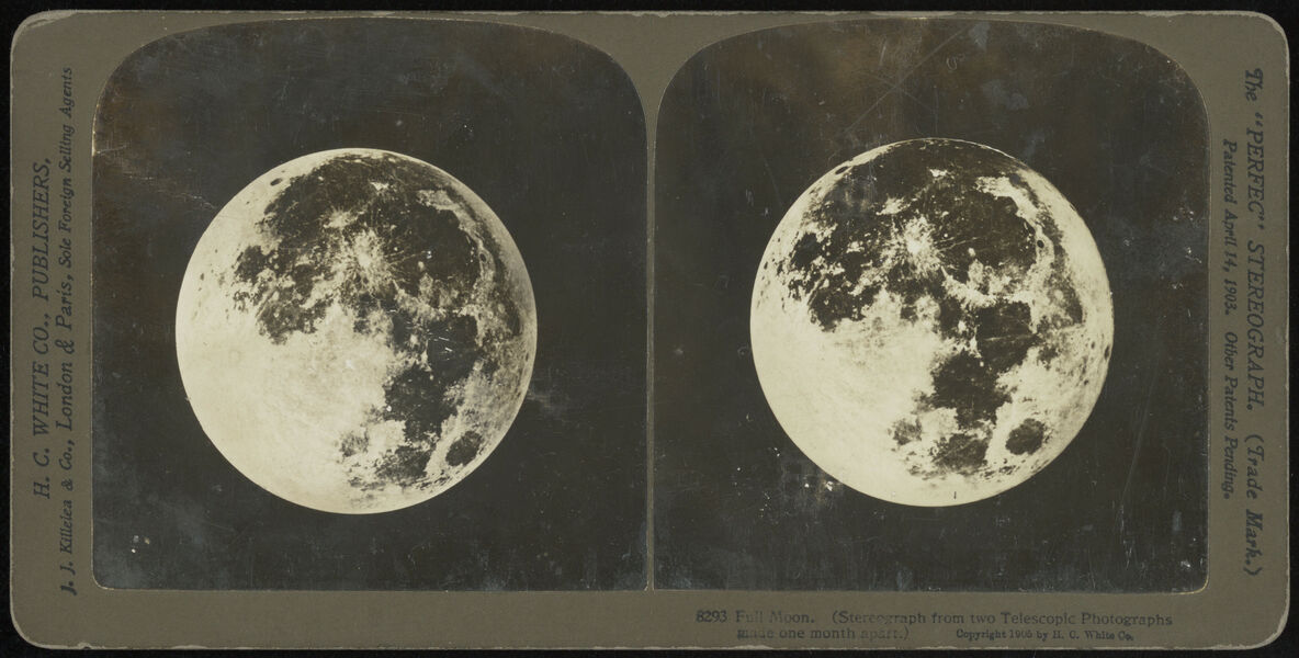 Henry Draper Full Moon Stereograph from two Telescopic Photographs made one month apart ca 1865 Collectie Fotomuseum Antwerpen P 1994 840 1